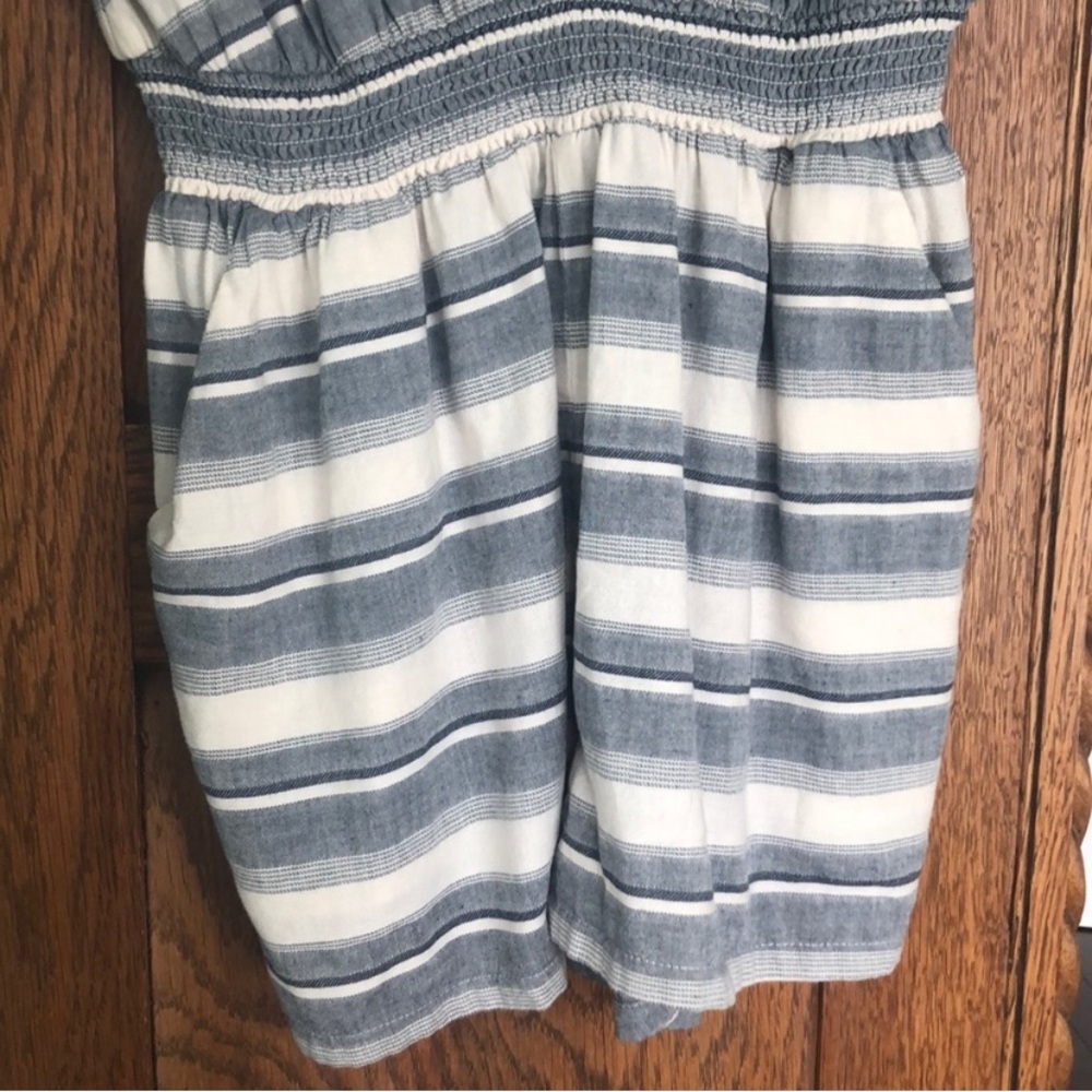 Madewell Yucatan Blue White Striped Sleeveless Romper - Picture 4 of 5